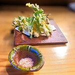 酒と魚 はこさく山ちゃん - ◯ 山ウドの天ぷら　880円　美味しい◯