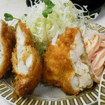 サイドメニューのチキンカツ☆付けあわせにパスタとキャベツ☆