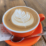 orange coffee stand - 