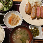 205556167 - この日の日替わりはハム&メンチ定食1,100円