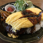 バナナカフェ - オムレツハンバーグプレート