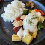 加波山市場 - 野菜はサツマイモ、ズッキーニ、れんこん、ヤングコーン、パプリカ
