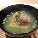 日本料理 百屋 - 焼きナスと胡麻豆腐のお椀