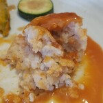 キッチン ブルー グローブ - 食べ進めると崩れてきます (汚くてすみません)