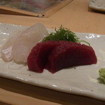 魚真 - 和（なごみ）コース（４８００円）のマコガレイと大間のマグロ