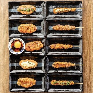 We offer the most delicious Yakitori (grilled chicken skewers)!