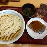 釜揚げうどん岡じま - ざるうどん(小)＋おでん(こんにゃく)  450円(税込)(2023年5月5日訪問)