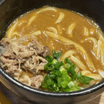 上等カレー 新大久保店 - 標準で、甘辛く炊かれた牛肉と青ネギ付き