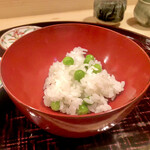 多仁本 - 二杯目はうすい豆ご飯　見た目通り美味しい