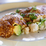 sun.days.food - 2023.5 エビとアボカドのふんわり山芋焼き（990円）