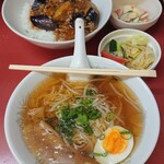 中国料理天山 - マーボーナス丼セット(Ａ)