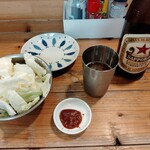 串屋横丁 - お通し 220　瓶ビール