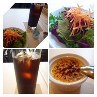 ブラッスリー アミカル - サラダはミニサイズ。アイスコーヒーは量もあり美味しい。
