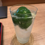 茜坂大沼 - やっと酢橘サワーを。２杯いただきました。