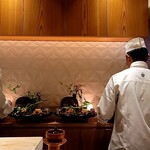 銀座 しのはら - 後ろ姿と八寸