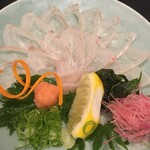 本日の鮮魚の薄づくり