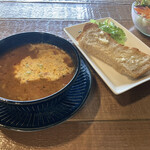 Oganikku Kafe Hanafusa - ミネストローネ、自家製パン