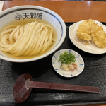 手作りうどん 天粉盛 - 冷かけうどんのとり天セット