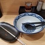 蘭州拉麺店 火焔山 - 完食完飲後。