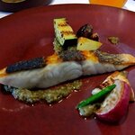 PRIMO - 三重県産ヒラスズキのソテー　ふきのとうのバーニャカウダソース（2023.4）