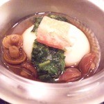 田・和味彩々 - 自然薯の真薯とﾓﾛﾍｲﾔと天然なめこの蟹身添え