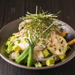 Japanese-style kawara salad with tofu and avocado
