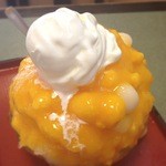 梅香堂 - トロピカル マンゴー氷（ソフトクリーム、白玉だんご、練乳付き）