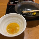 Tori Soba Enaya - 大盛完食後の「つけだれ」★濃厚鶏つけ麺（塩・880円税込）大盛（120円税込）★