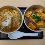 食事処　七福 - 辛ニラ玉ラーメン、麻婆豆腐丼