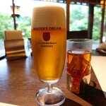 洋食 つばき - プレモル生、つばき花茶