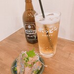 野毛商店 - あじの胡麻和え/ホッピーセット(白)