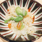 温石 - 空豆と桜海老ご飯