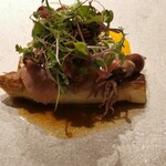 Les deux - ホワイトアスパラ　ホタルイカ　生ハム　ポーチドエッグ