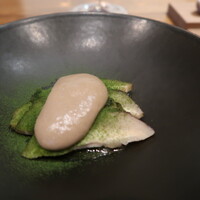 Goh - 鮑　椎茸　あおさ　特大サイズの鮑3切れ