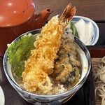 Sankakusunaba - ミニ海老天野菜丼