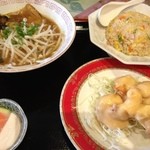 龍鳳飯店 - エビのマヨネーズ、ラーメン焼飯セット