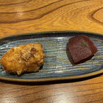 いまむら - ぐんずらぼうの天麩羅と林檎のコンポート