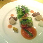 祇園おくむら - 季節の野菜のテリーヌをトマトソースで。