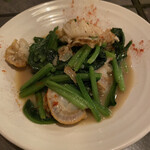 にと - 別日　ほうれん草とホタテのバター炒め