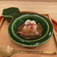 馬車道 大かわ - 海老梅ソースゼリー仕立て