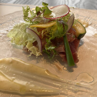 THE TERRACE yokohama marine tower - 前菜マグロ、トマト、わさびソース