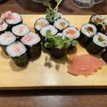 庄や - あて巻き三種盛り〔ねぎとろ、かいわれ明太子、穴子きゅうり〕