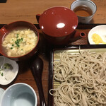 堂眞 - そば米汁とざる蕎麦セット(1,300)