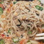 山田うどん食堂 - ネバとろ蕎麦、混ぜちゃいました