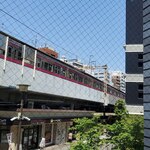 ロビン - 店から笹塚駅を眺める
