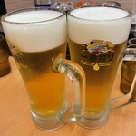 日高屋 - 『キリン一番搾り(生)ジョッキ×2杯』