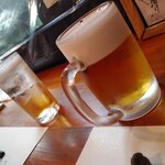 Uotorasenryou - 生ビール770円と白加賀梅酒(ソーダ割)700円でかんぱ～い
