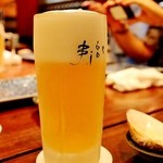 Binchousumi Biyaki Jige - ビールの向こうに素人写真家がみえる。。。