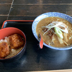 麺酒場 かぐや - とんこつ醤油らーめん+ミニソースかつ丼❗️