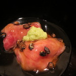 神保町 傳 - 煮物：牛と赤座海老、醤油餡で